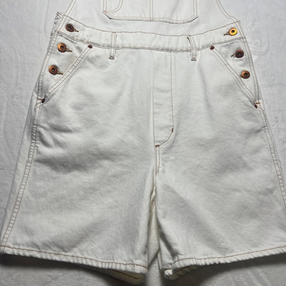 NWT SLVRLAKE + Net Sustain Organic Denim Overalls In Natural White - Picture 5 of 11